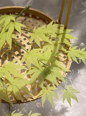 枫叶软簪桃花清酒原创配饰热缩花