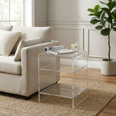 亚克力边几现代简约小型透明床边柜置物架卧室轻奢收纳创意角几