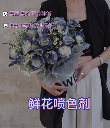 鲜花喷剂 碎冰蓝马耳他蓝 星空玫瑰喷漆 花艺染色漆专用花颜色