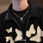 液态蝴蝶项链男款 毛衣链女生小众设计高级感嘻哈轻奢颈链2026新款