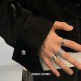 Ретро небольшое дизайнерское кольцо в стиле хип-хоп, тренд сезона, на указательный палец