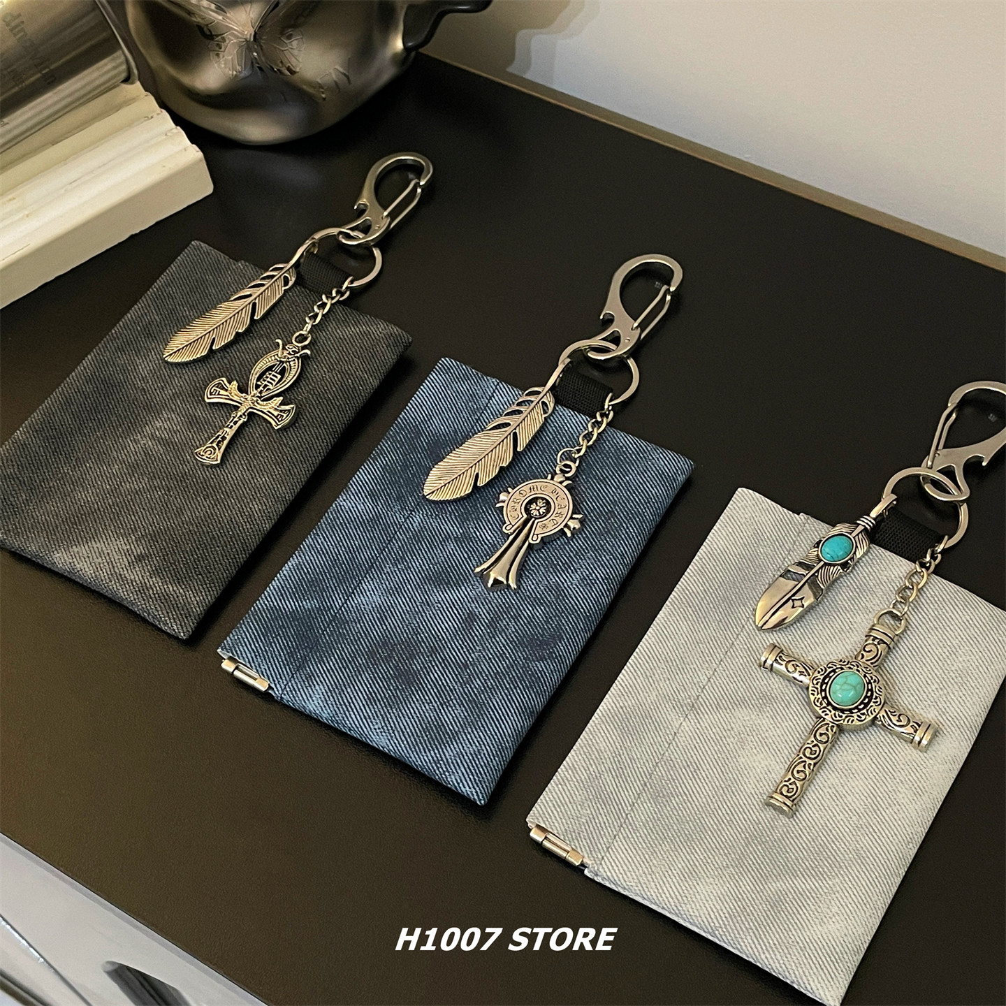 新款十字架蓝色牛仔布零钱耳机包挂件男款裤链女小众包挂钥匙挂饰,服饰配件/皮带/帽子/围巾,腰带/皮带/腰链,淘宝优惠券,粉丝福利购,淘宝优惠卷