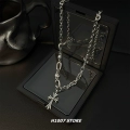 Cross Flower Stitching Necklace