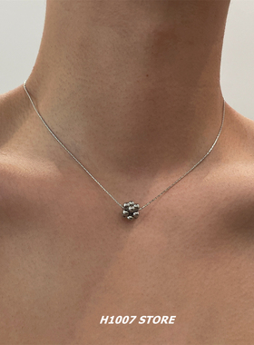立体小球小众设计感细款男项链女嘻哈冷淡风毛衣链高级锁骨链新品