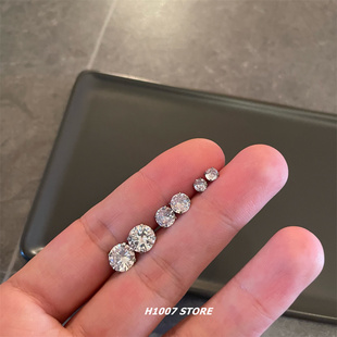 超闪 男生锆石耳钉耳骨钉嘻哈耳环小众设计感女冷淡风中性风新款