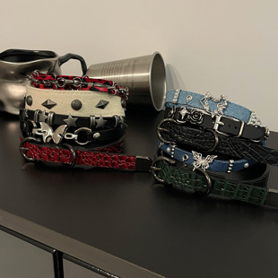 小众项圈集合 超短女颈链男小众y2k亚文化皮质choker爱心缠绕项圈