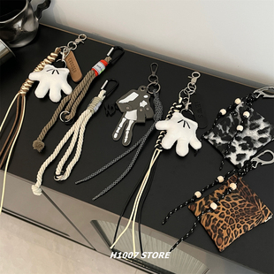 原创配饰集合 豹纹钱包挂件男款裤链女小众嘻哈钥匙包挂腰间挂饰