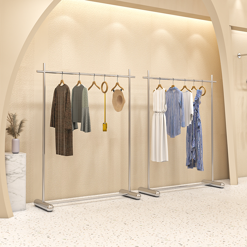 服装展示架落地式不锈钢拉丝拆装