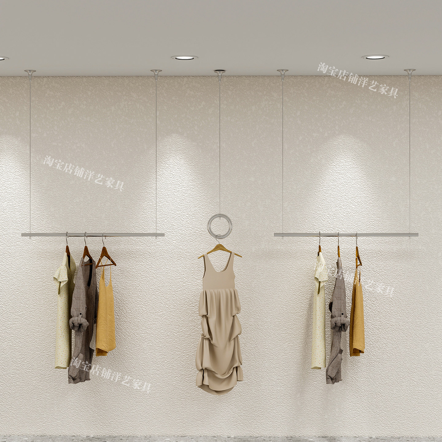服装店展示架钢丝吊架不锈钢图片
