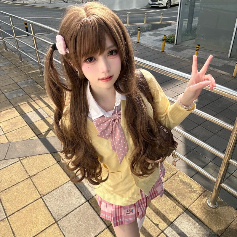 川町香【糖果plus】粉芭比原创jk学生格裙百褶裙学院短裙半身裙