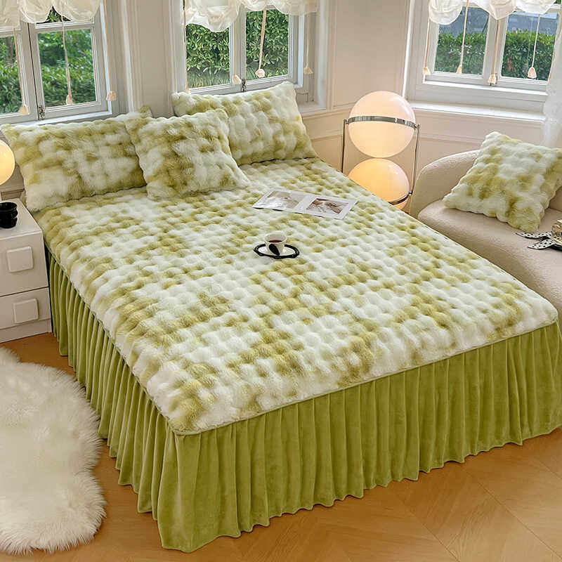 A类兔毛绒床裙2025新款水晶绒床垫保护罩牛奶绒床垫加绒厚床单罩,床上用品,床裙,淘宝优惠券,粉丝福利购,淘宝优惠卷