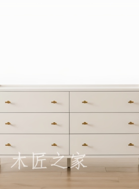 定制白色Butler实木床边柜卧室6斗柜床尾电视柜美式轻奢儿童衣柜