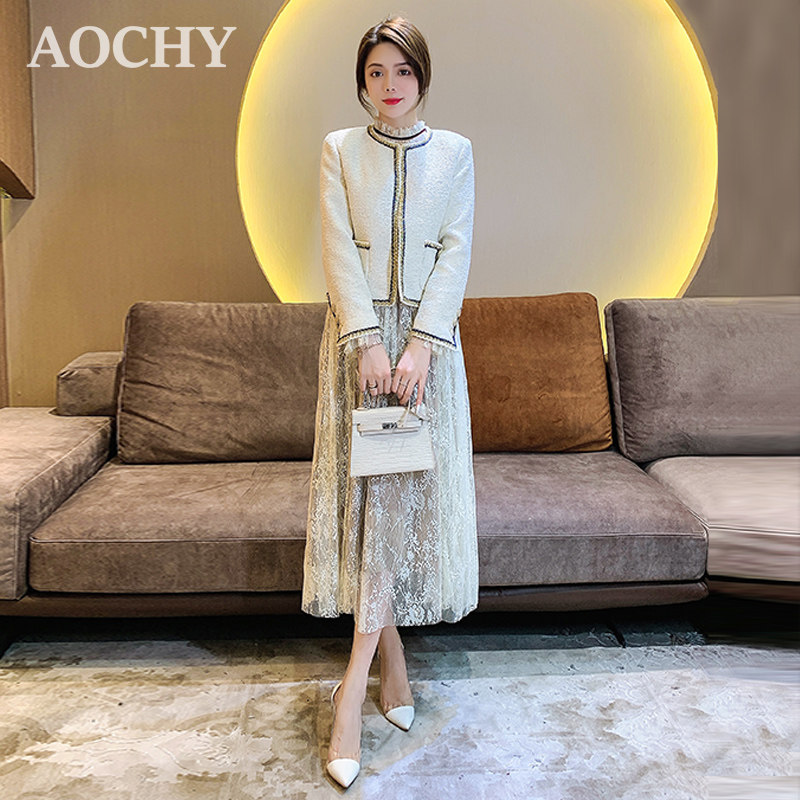 奥蔷香风粗花呢外套女2022春季新款气质上衣短款百搭开衫长袖