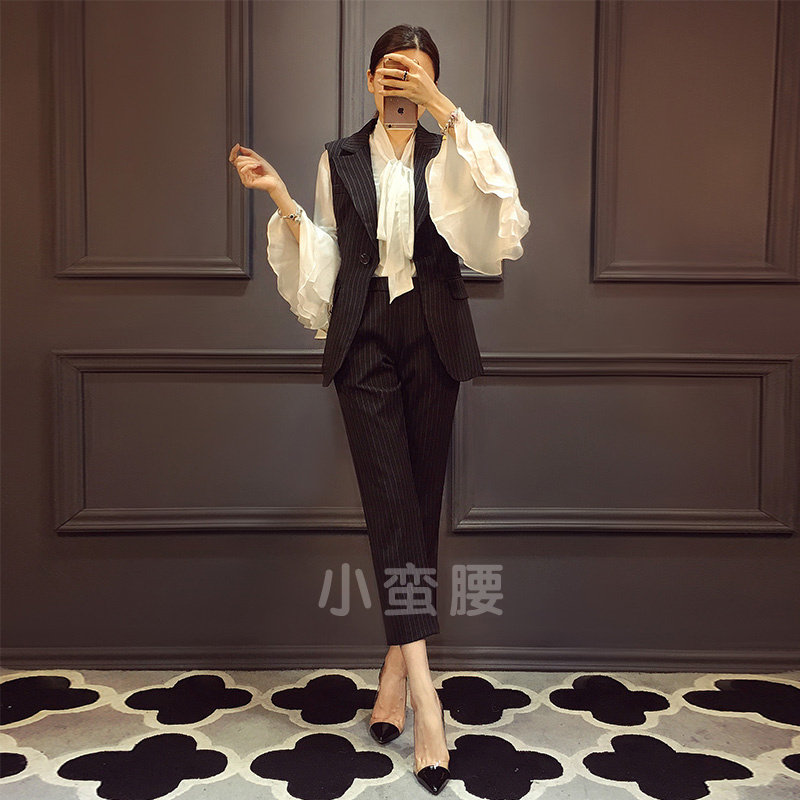 职业套装女气质小香风西装马甲三件套春2025新款