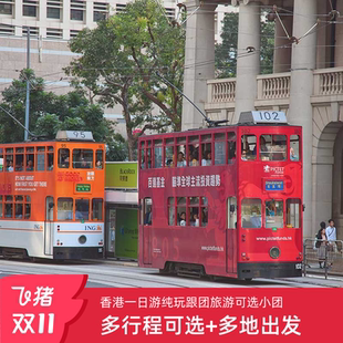香港一日游纯玩可选小团故宫太平山港珠澳大桥维港旅游 送上网卡