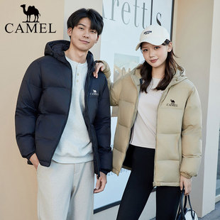 骆驼羽绒服冬季户外短款女装防风防水连帽面包服情侣新款保暖外套