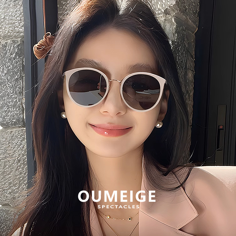 墨镜女高级感2025新款白色太阳镜防紫外线大脸显瘦白框潮可配近视