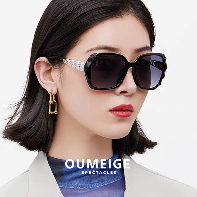 优雅墨镜女2026新款高级感防紫外线偏光太阳镜大脸显瘦潮可配近视