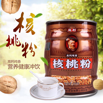 益利高钙纯香核桃粉免煮即食营养早餐核桃粉代餐粉冲饮品408g罐装