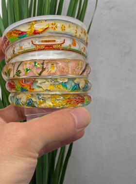 足银999珐琅彩手镯女新中式国风气质手环礼物