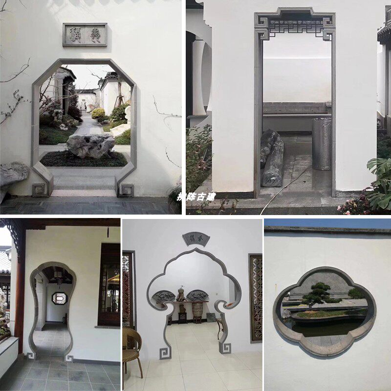 古建青雕砖雕定制门套月亮门花瓶门宝瓶门等各种尺寸花型手工定制