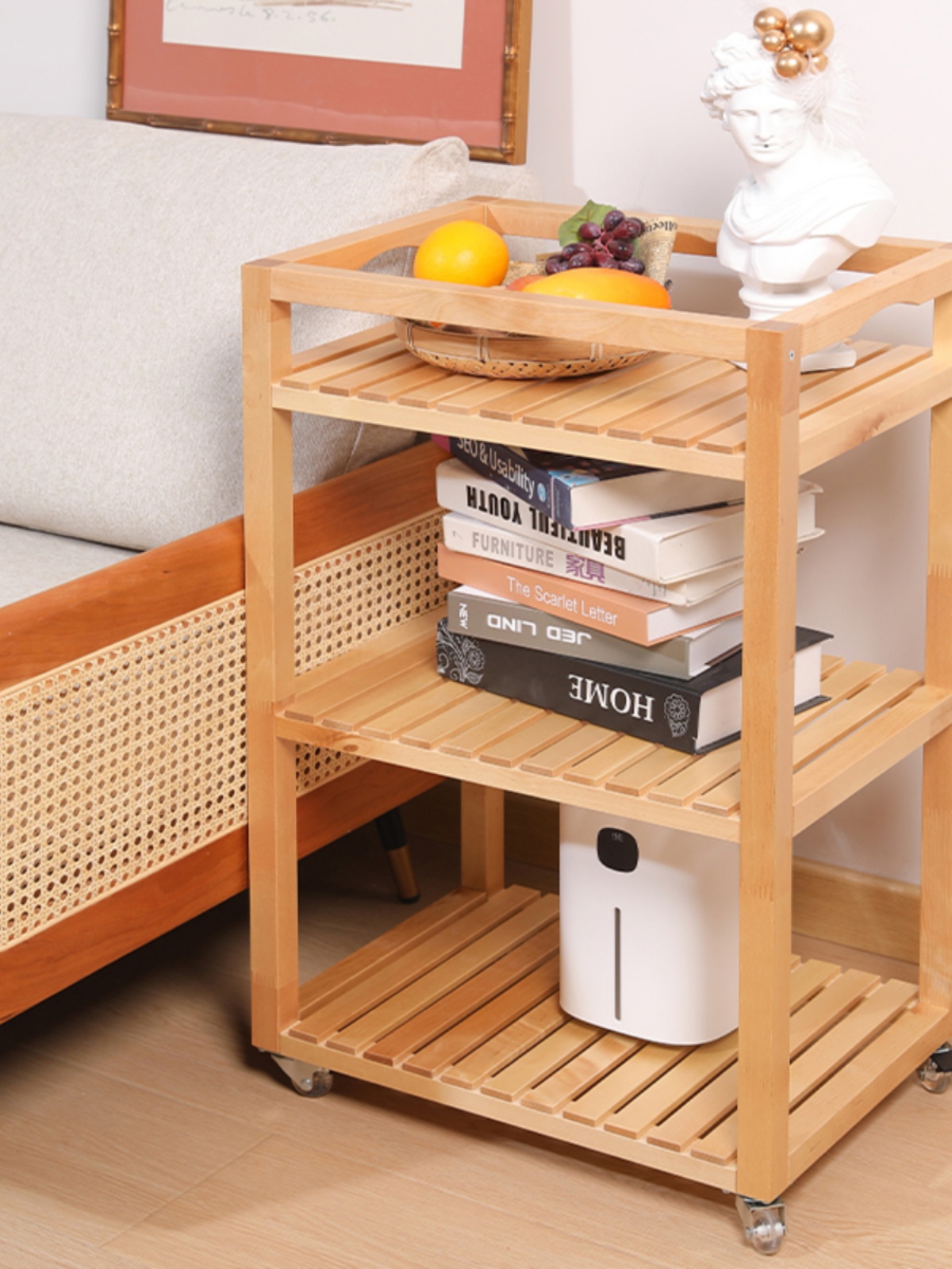 方家宜简约现代风实木榉木餐车