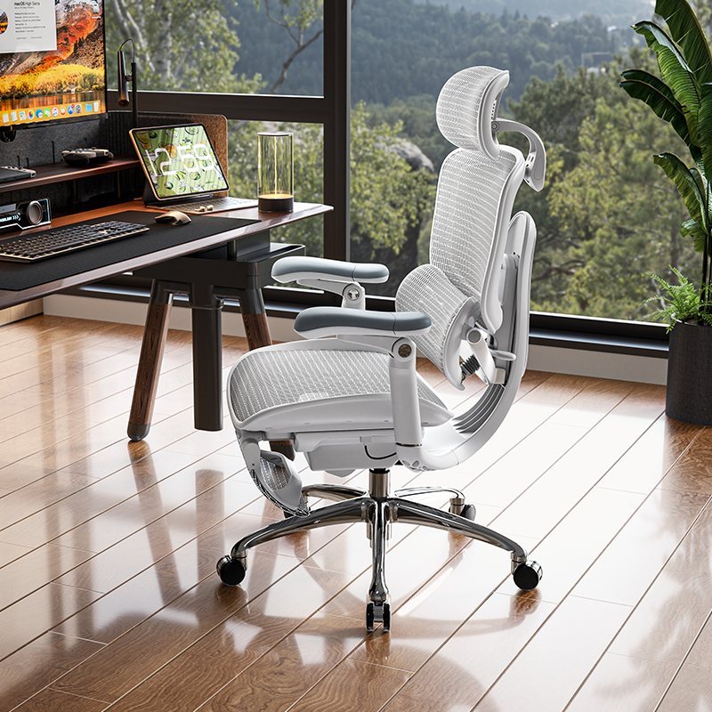 西昊C300二代Pro云白带脚踏人体工学椅电脑椅子办公椅老板电竞椅