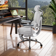 西昊C300二代Pro云白带脚踏人体工学椅电脑椅子办公椅老板电竞椅