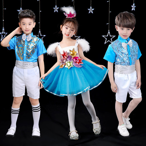 我们都是小星星演出服小学生幼儿园六一儿童节舞台表演蓬蓬纱裙