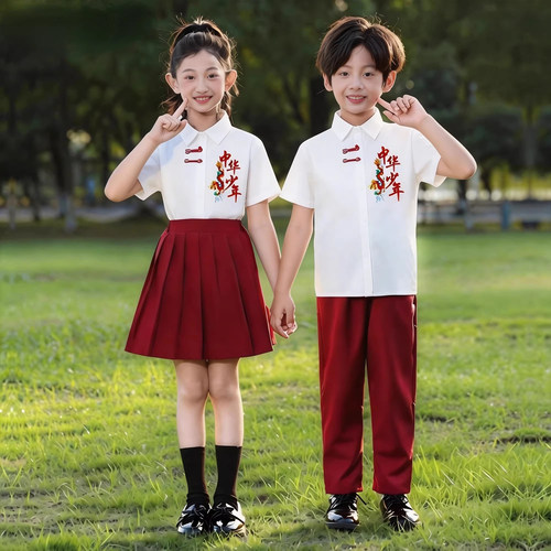 六一儿童合唱演出服中国风小学生毕业诗歌朗诵班服幼儿园表演服装