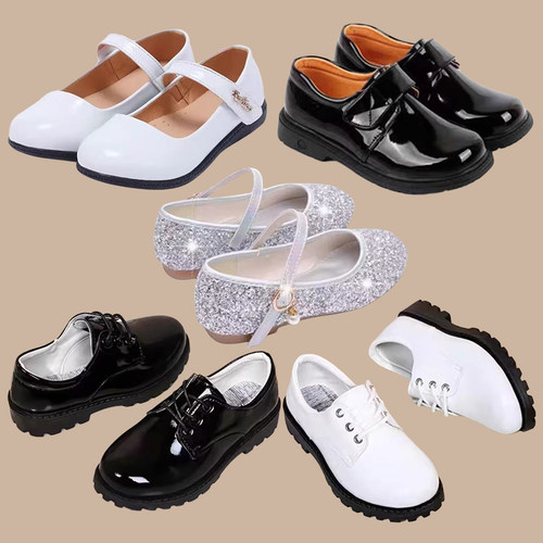 银色水晶公主鞋女童演出鞋舞蹈表演亮晶晶女生儿童六一学生演出鞋