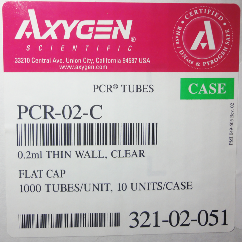 AXYGEN爱思进0.2ml平盖/鼓盖无色透明薄壁管PCR-02-C/PCR-02D-C
