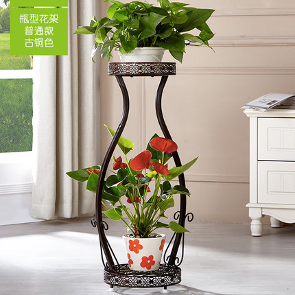 花架铁艺多层欧式绿萝花架子落地阳台客厅室内吊兰多肉花几花盆架