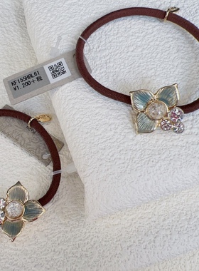 日本KAZA发饰四叶幸运草发圈小众设计细致小巧发绳皮筋