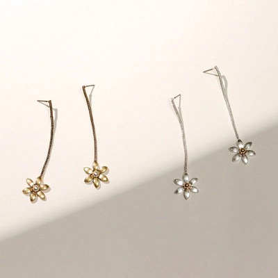 日本OSEWAYA耳饰LIMITED NUMBER美式复古飘逸花朵造型耳钉有耳洞