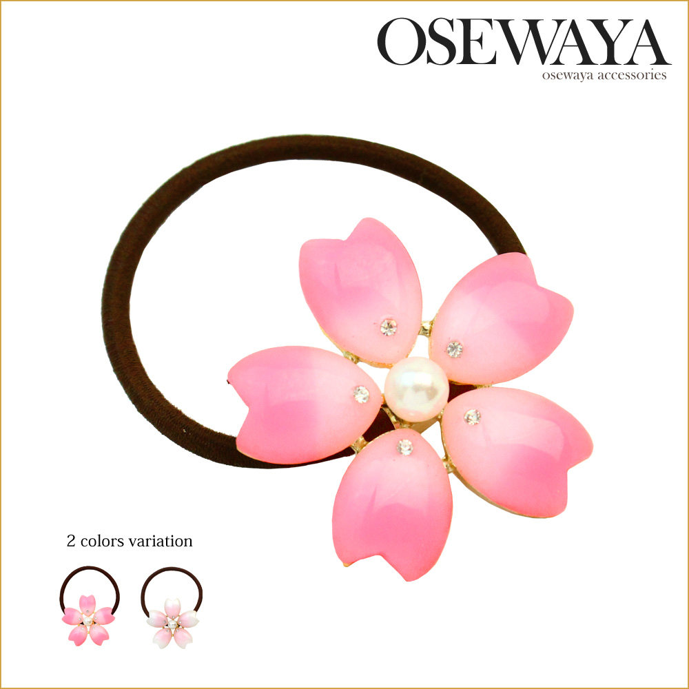 819日本OSEWAYA发圈粉嫩樱花发绳花火大会浴衣祭百搭可爱发饰日常