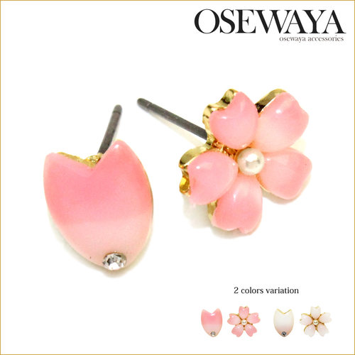 OSEWAYA樱花耳钉耳环花瓣有耳洞