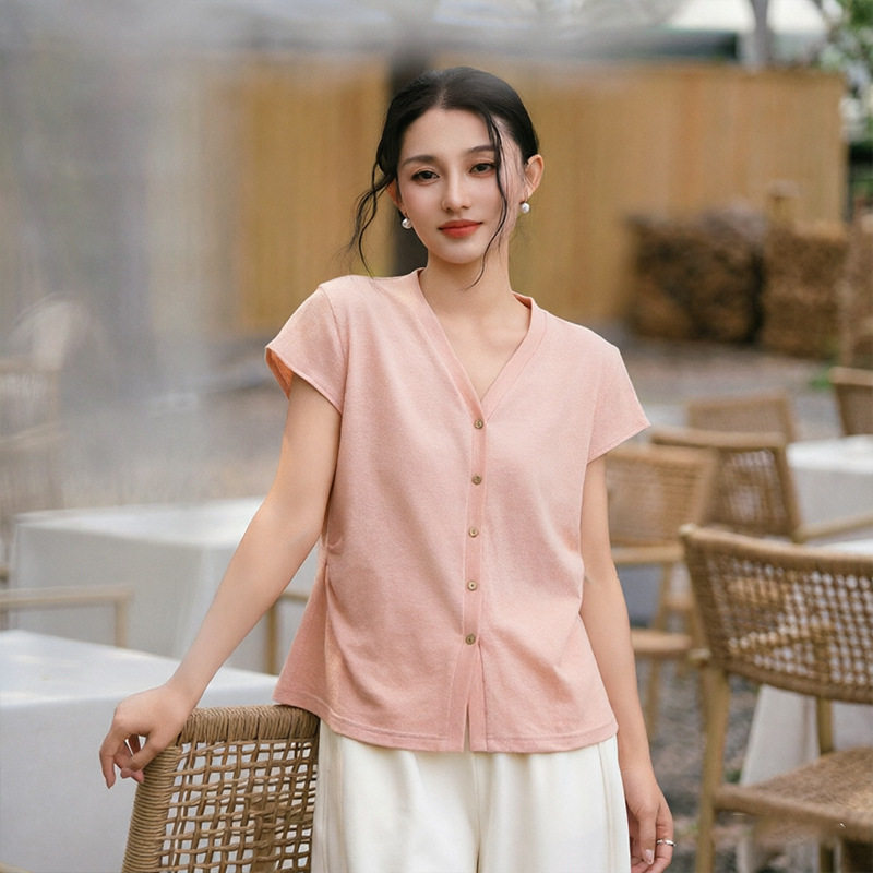 夏季薄款棉麻汉麻T恤短袖女