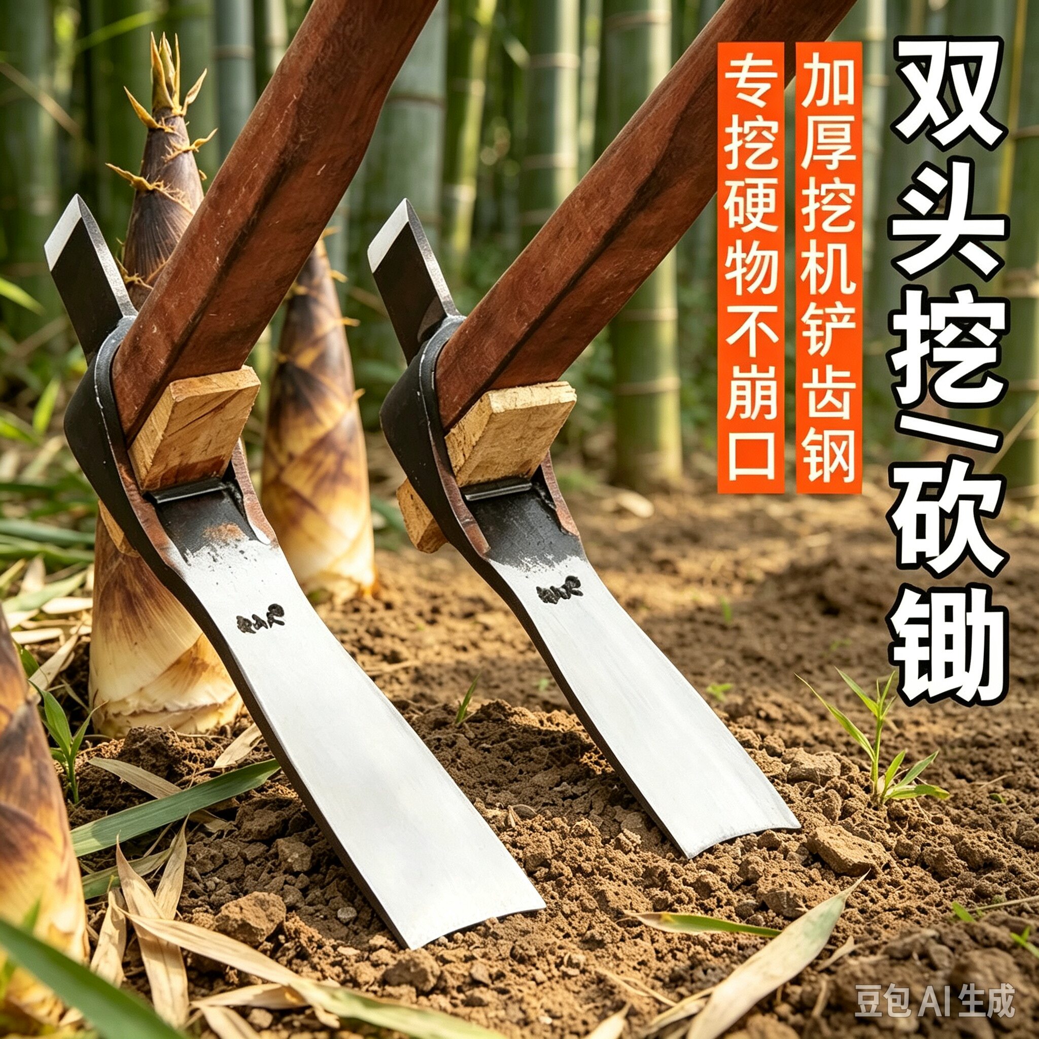 弹簧钢手工锻打挖笋束腰锄头挖冬笋挖春笋户外农用锄挖地省力工具