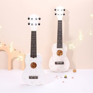 23寸尤克里里入门初学者ukulele弹奏乐器高颜值碎花高级感粉色