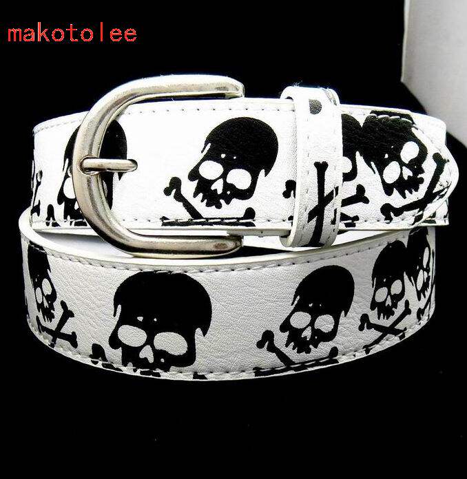 PERSONALITY MENS BELT WHITE TREND BELT TIDE MAN HANDSOME CROSS KOREAN VERSION HIP HOP LETTER PANTS PIN BUCKLE NON-MAINSTREAM WOMEN