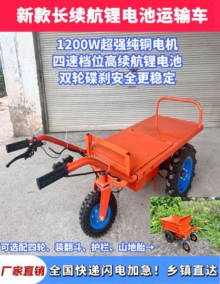 爬山虎锂电池碟刹工地柴油汽油爬坡果园运输电动三轮车手推鸡公车