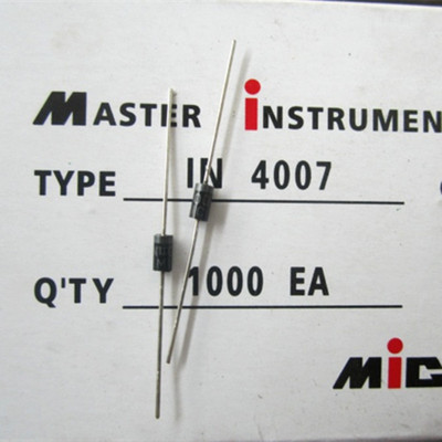 58MM脚长 1N4007 整流二极管 1A/1200V IN4007 DO-41 100个3元