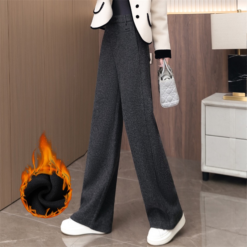 新款休闲高腰宽松显瘦直筒裤子