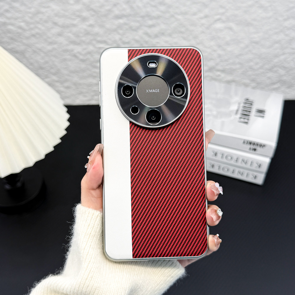 适用/华为mate60pro手机壳 柔甲凯夫拉 柔甲素材+电镀烤