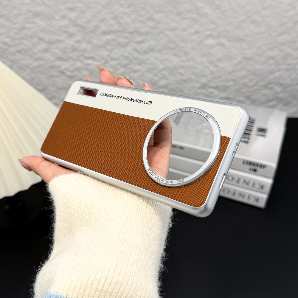 适用/小米12Sultra手机壳 三包相机款 PC金属烤漆+PU