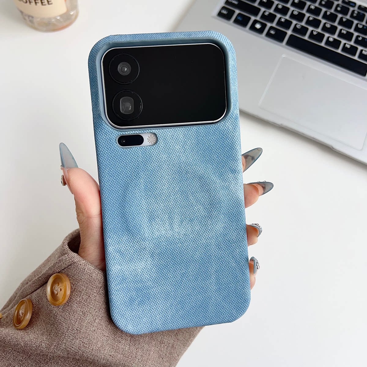 港风牛仔布纹带磁吸适用小米17Promax手机壳新款素皮耐脏小米