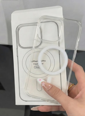 适用17苹果16手机壳黑色超凡高透iphone16promax磁吸15pro亚克力14潮牌13高级感12超防摔网红爆款16plus