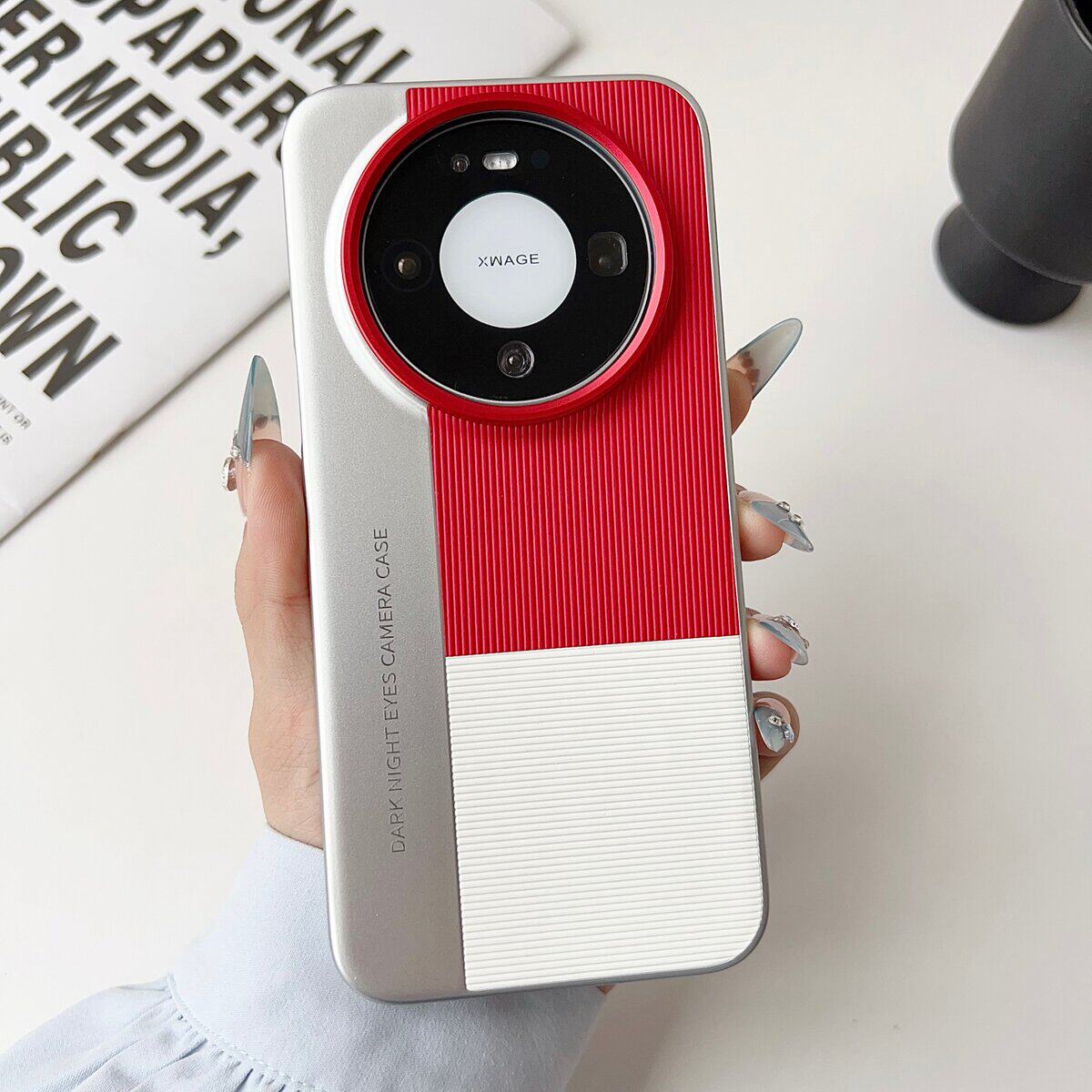 秒变相机个性适用华为mate80promax手机壳新款素皮拼接m