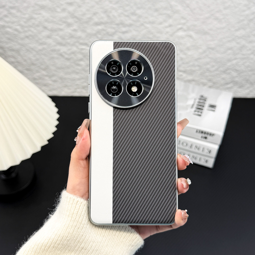 适用/一加13手机壳 柔甲凯夫拉 柔甲素材+电镀烤漆+凯夫拉纹素